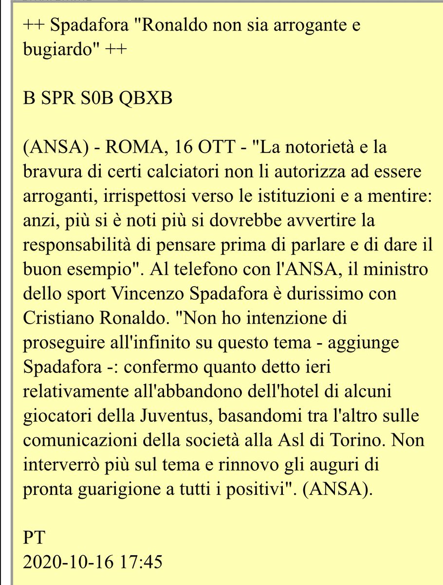capuanogio's tweet image. #Spadafora ore 17,28: “#Ronaldo? Non interverrò più sul tema”

#Spadafora ore 17,45 👇