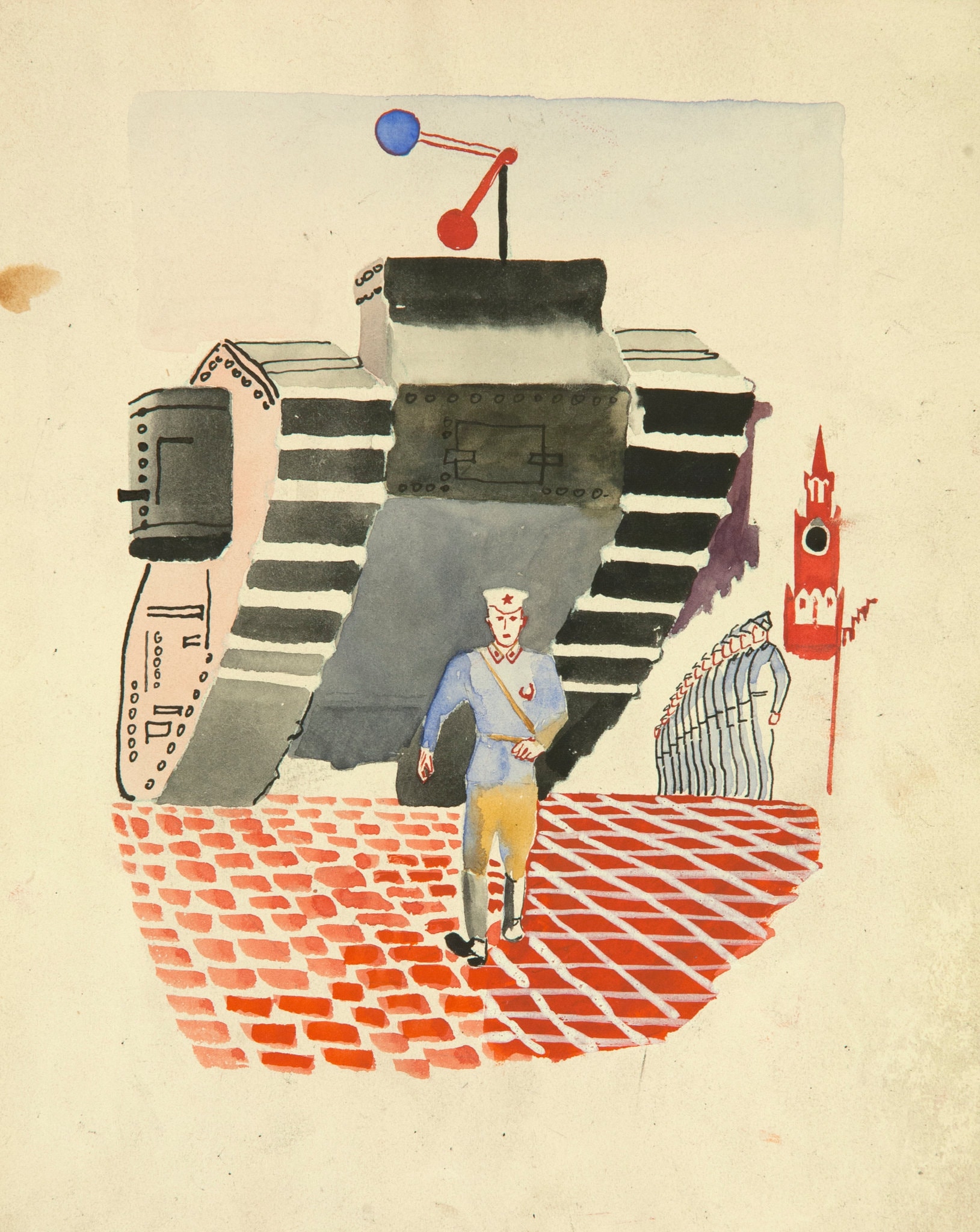 Дейнека Александр Александрович (1899 - 1969) на танке