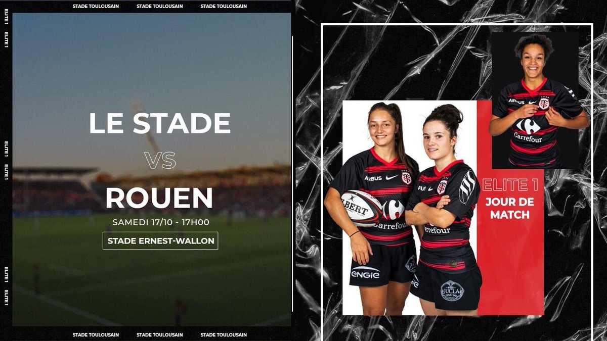 Samedi, nos Stadistes reçoivent les Valkyries de Rouen ! ⚡️#ASRST #GoST 

RDV dès 16h50 au Stade Ernest-Wallon 🏟

Masque obligatoire 😷