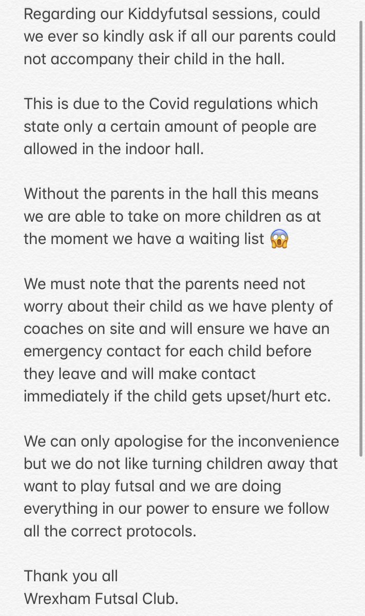 🚨Important notice for our Kiddyfutsal Parents🚨