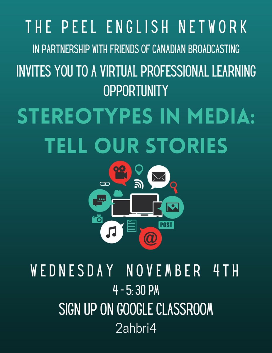 Attention all PDSB English Teachers! PEN will be hosting a virtual PL session on Wednesday Nov 4th. 4-5:30pm. We are excited to share our ideas. Created in collaboration with FCB. Sign up on Google Classroom! Code: 2ahbri4