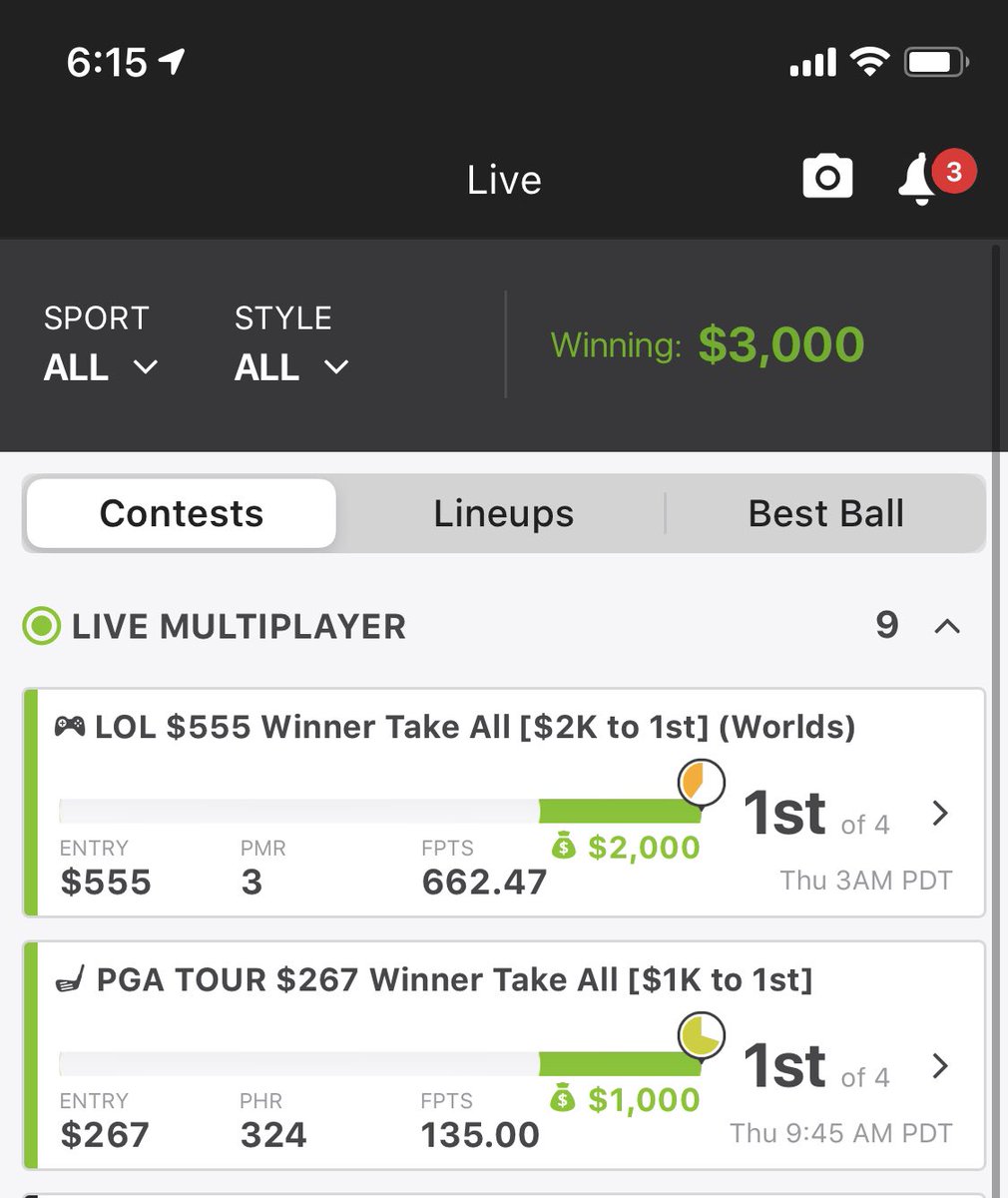 DFSRamble's tweet photo. Guess I’m watching Golf all day today after League all morning. https://t.co/CZAQpkc7zY