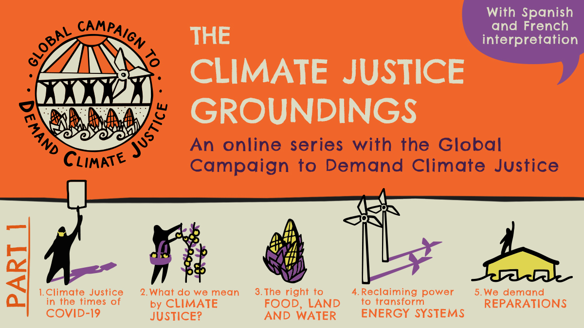gcdcj's tweet image. It's never been more urgent to demand climate justice. Join us for #ClimateJusticeGroundings as we discuss COVID, Food, Land, &amp;amp; Water, Energy Systems, and Reparations for Climate Debt.

Let's deepen our collective understanding and organise together for #ClimateJustice!