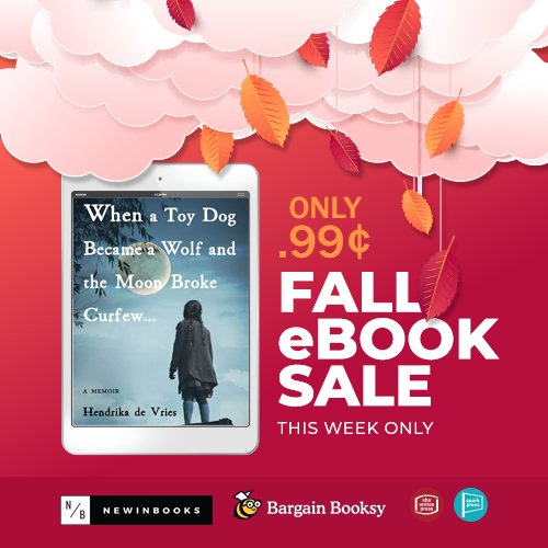 HENDRIKADEVRIE3's tweet photo. My publisher’s @shewritespress / @gosparkpress eBook sale! From Oct 16-26, choose from over 60 fascinating eBooks—including When a Toy Dog Became a Wolf and the Moon Broke Curfew—for 99 cents each!  https://t.co/UBFqCcl4pr #FallEbookSale https://t.co/W9TsIXG4fg