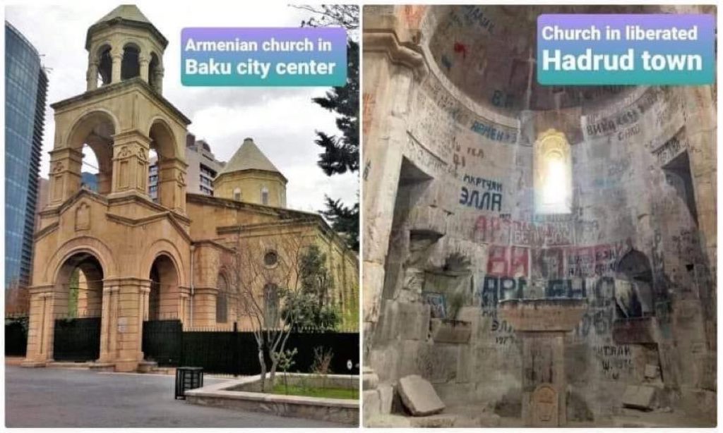 #Armenia widely uses religion and religious solidarity in its propaganda, but in reality, its attitude to Christian relics ​​varies greatly from that in #Azerbaijan. We will restore and renovate all pieces of our #Christianheritage in occupied territories as well.