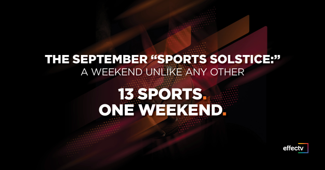 AmberlyBrown's tweet photo. 13 sports. One weekend. In 2020, #sports are breaking their traditional viewing schedules and overlapping with each other in ways that we have never seen before. Dive into the data in @Effectv's latest blog to learn more. #TVviewership #EffectvEmp https://t.co/AaNvPz2VaB https://t.co/WeIKS0vkIF