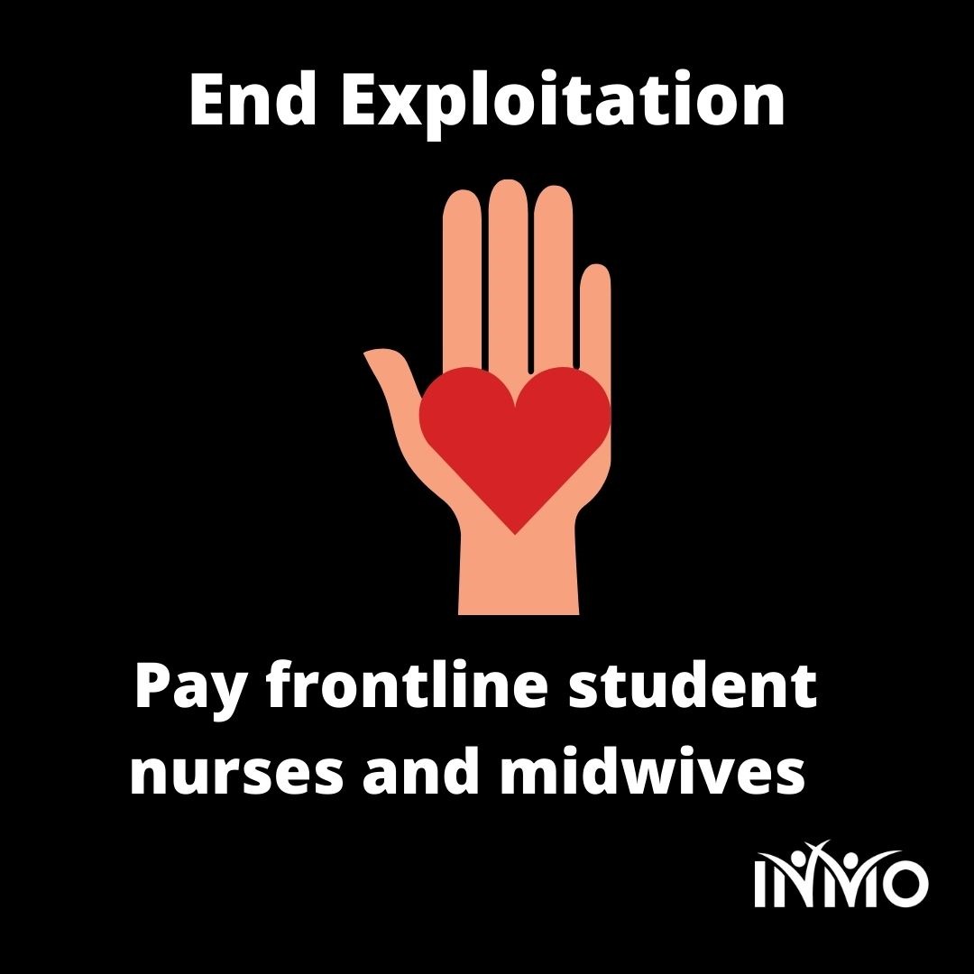 INMO_IRL's tweet photo. Student nurses and midwives are being exploited during COVID. The INMO is calling for the payment provided in March to be re-introduced immediately and for student allowances to be increased.
See press release at https://t.co/kUL1Lne6K0 https://t.co/DMvkry3gJu
