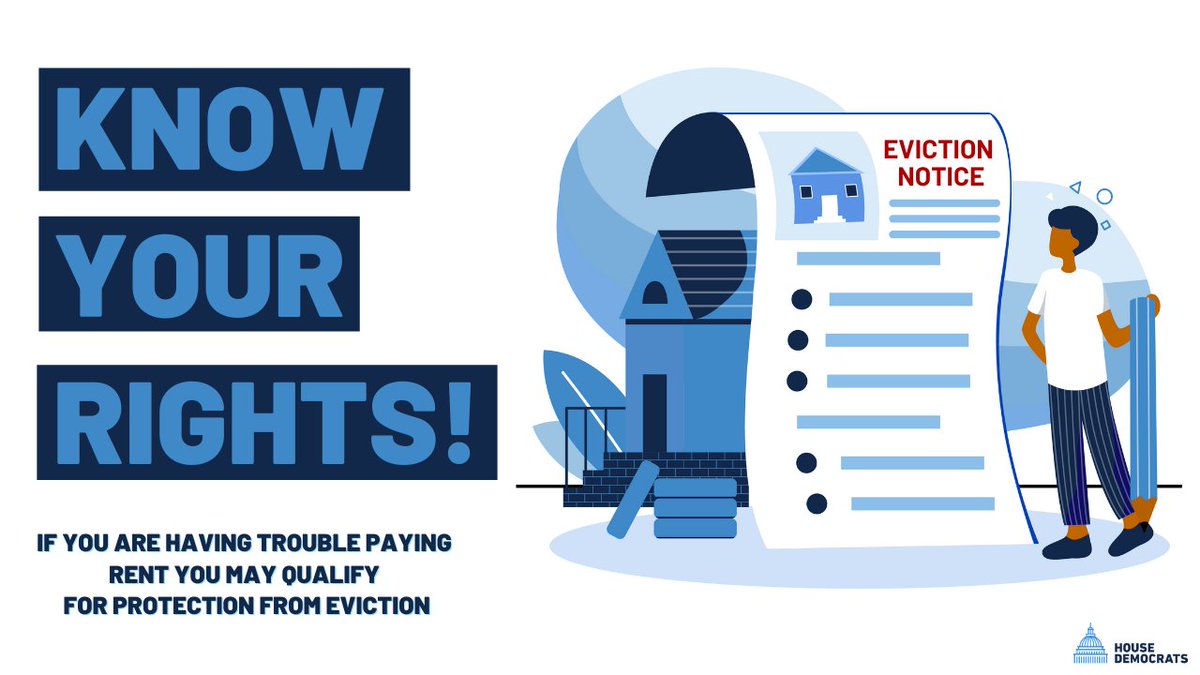 RepTerriSewell's tweet photo. No one should face eviction during a PANDEMIC. If you’re having trouble paying rent, you may qualify for eviction protection.
 
Visit https://t.co/JCydhMaOpb for more information. #KnowYourRights https://t.co/6jo1ufGlOq