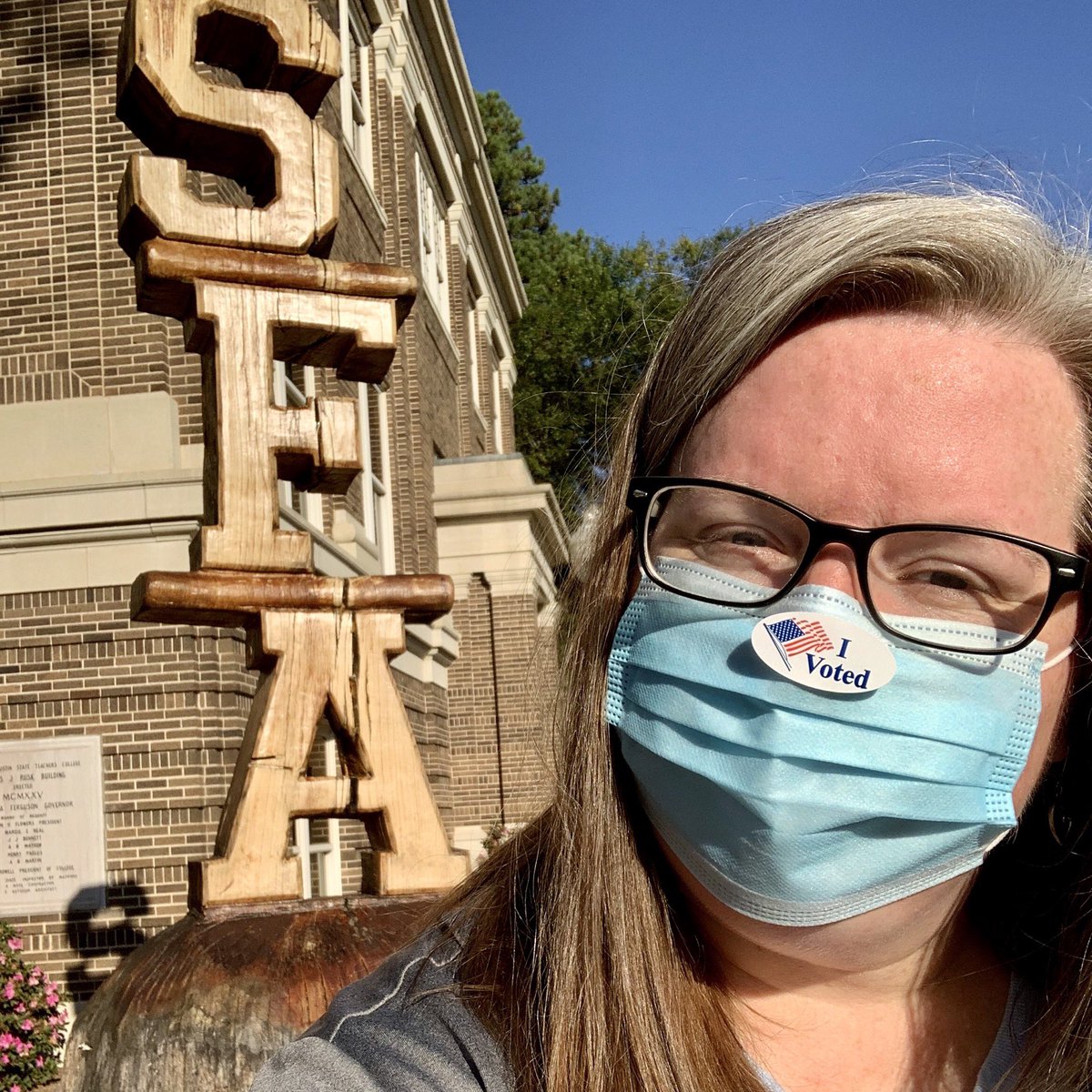 amyhodge77's tweet photo. I was so happy to get to vote today! Me, my mother, her mother - that’s it. Three generations so far of women who get to vote! We can’t be apathetic about it. My vote is important &amp; so is yours! Go vote! #100YearsOfVoting #WomenVote #LumberjacksVote #ElectionDay #EarlyVoting https://t.co/51N0BTVoHY
