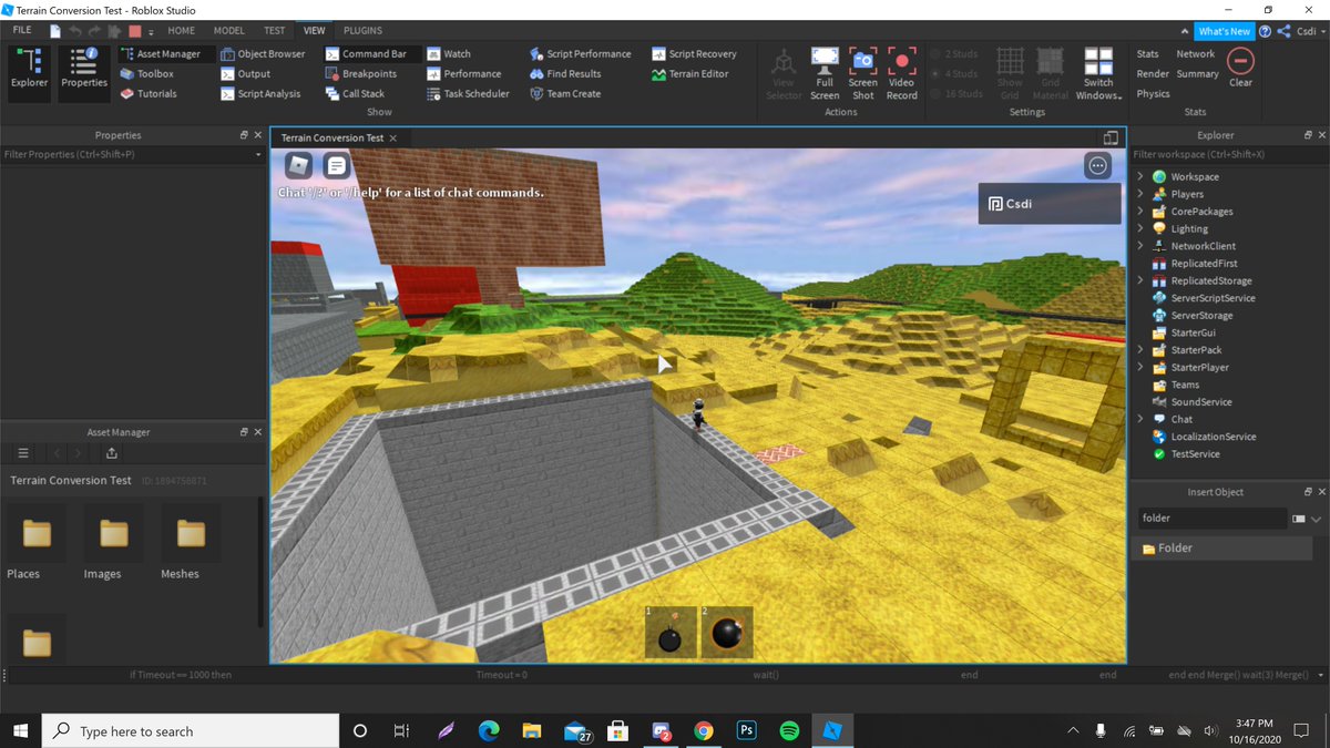 Csd On Twitter I Ve Finished Scripting The First Fully Functioning Legacy Terrain System On Roblox Features Almost Accurate Texture Mapping Crater System Autowedging Etc Albertsstuff Konekokittenyt Znac Https T Co Kchrkeepej Https T - asset service roblox
