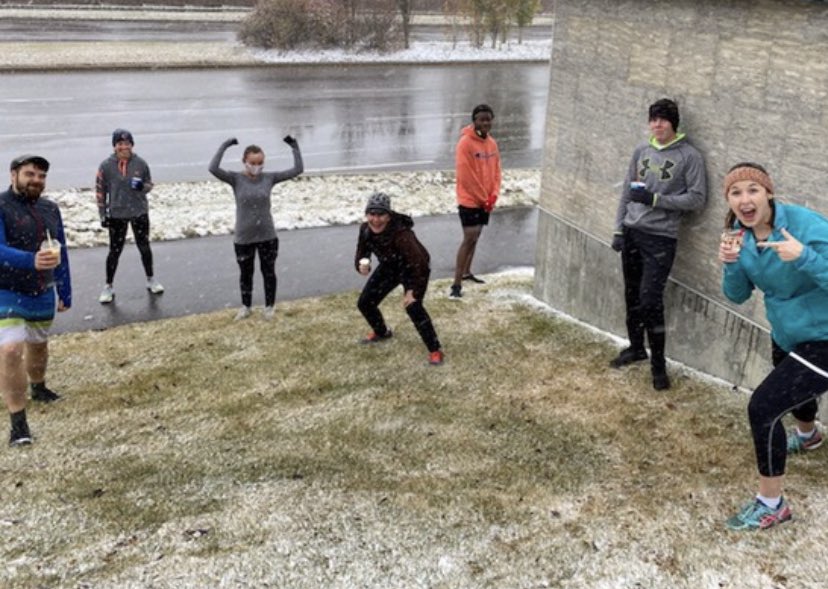 MRog365's tweet photo. Rain, sleet, snow?? No match for our @WHCroxford Runners! Let’s run for an ice-creamy treat while we’re at it? Great job team! Perfect way to end the week. https://t.co/tQKJWIVz1Z