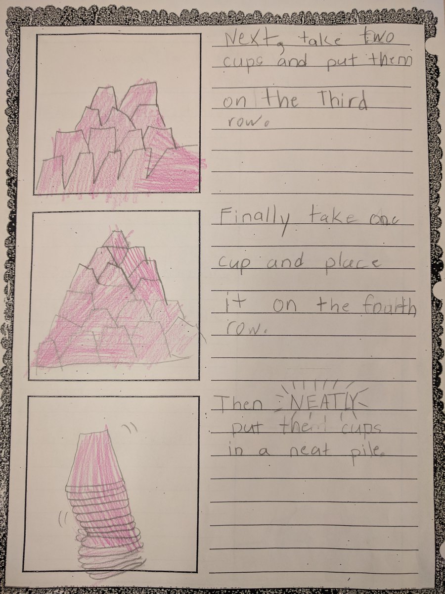 Lerbekmo2's tweet photo. We had some fun building pyramids out of cups but the real challenge was being able to teach someone else how to do it - in writing!  Way to go, Class 2L! https://t.co/zGLiaQBdnm