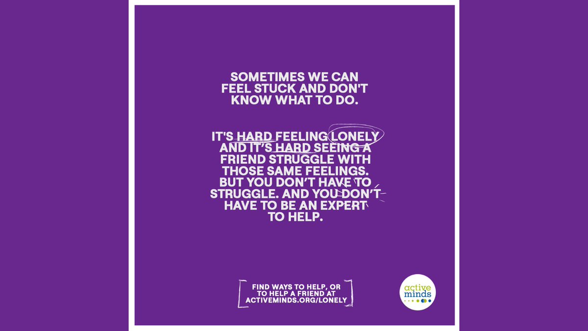 Sometimes we can feel stuck and don't know what to do. But help is available and you don't have to suffer in silence. If you're feeling Lonely or know someone who is struggling, you can find resources and more at https://t.co/s7MrUjLajo
#Lonely https://t.co/MEMQWQxDdR