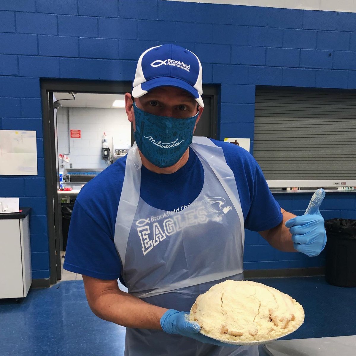 BCS_Eagles's tweet photo. The first BCS Apple Pie of 2020 is complete! Mr. Vos assembled this one himself, and will personally deliver it to the winning bidder - bid now until 7:50pm! Text bcsapplepieday to 243725 to start bidding. ๐๐๐ฅง#brookfieldchristian #BCSapplepies #APD2020 https://t.co/8wbfgBatVU