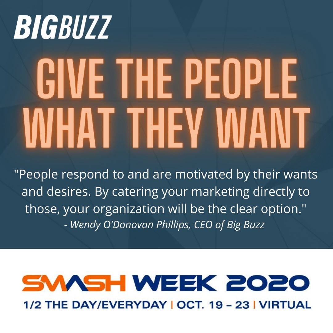 BigBuzzInc's tweet photo. Learn more about marketing your organization at our CEO's ED Talk this Monday the 19th at 1:30 PM ET - only at #SMASHWeek2020 https://t.co/M64SewbKxV