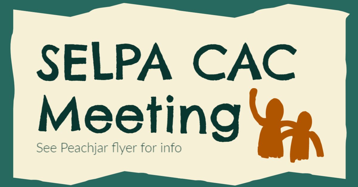 FontanaUnified's tweet photo. Please join us for our FUSD Special Education Local Plan Area (SELPA) Community Advisory Committee Meeting for Special Education taking place October 20, 2020 at 1pm.  For more information see our flyer on Peachjar. https://t.co/peSuKSdzGY https://t.co/n6xIHuXZWE