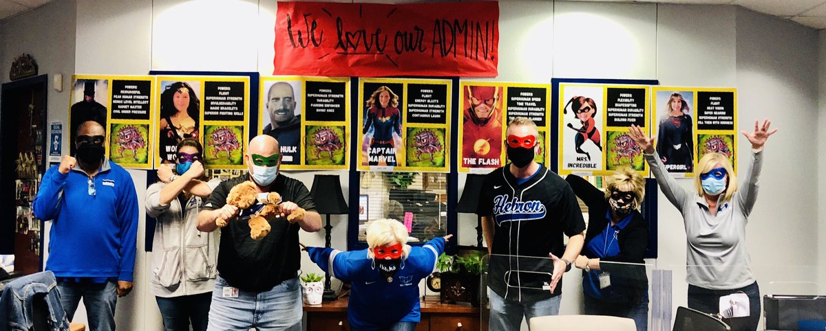 Here are your <a href="/Hebron_HS/">Hebron High School</a> Administrators by their Super Hero characters!  Acting out! @Amy_Boughton