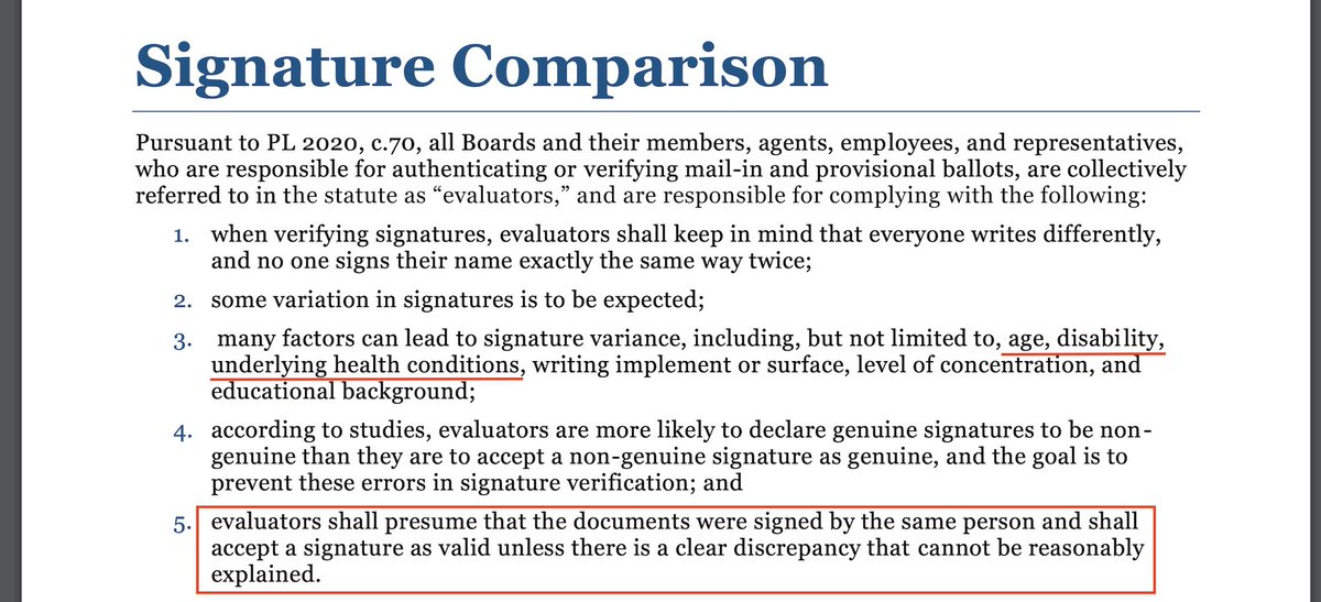 The anxiety of the mail-in ballot being rejected due to mismatched signatures is overblown. Why? In New Jersey, only 11-13% of rejected ballots are due to it AND we wrote the Ballot Cure Act and it was passed into law this past August, covering this issue for this 1/