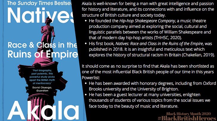 Today, for the 16th day of  #BlackHistoryMonth   our next Black British Hero is the one and only, Akala  #BHM    #BlackBritishHeroes  @akalamusic