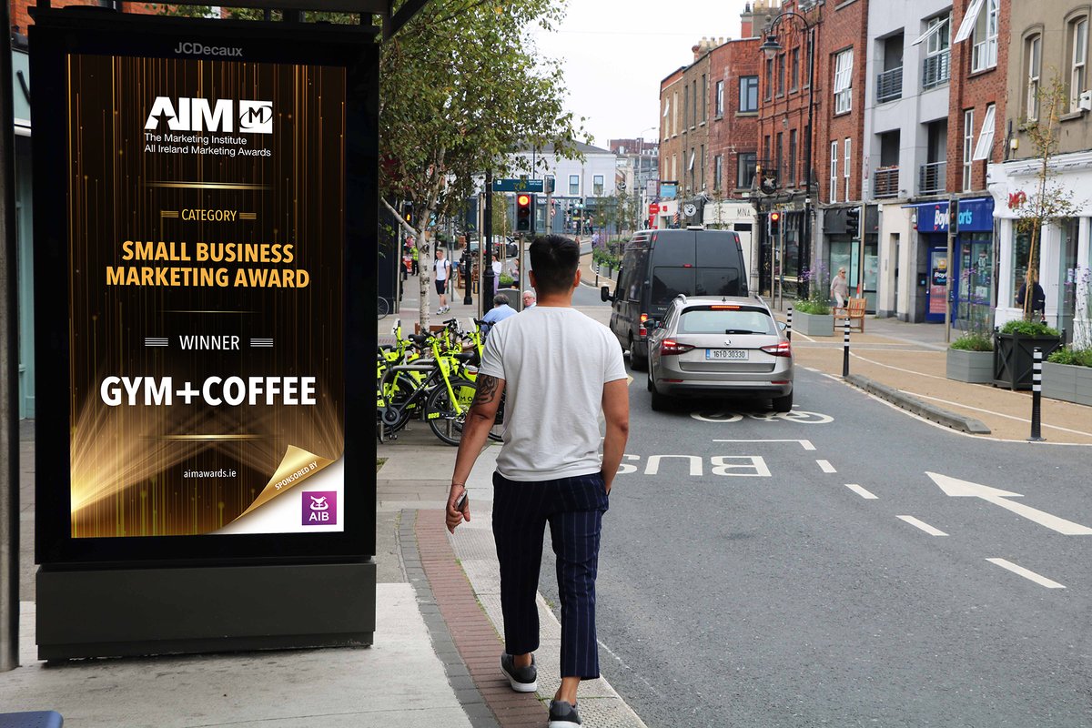 jcdecauxireland's tweet photo. Huge congratulations @gympluscoffee for winning the #AIMA20 Small Business Award 👏 @AimAwardsie #DOOH https://t.co/P3rghMjxsa