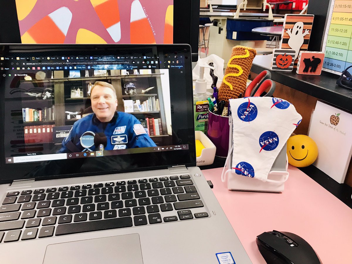 HeckelScience's tweet image. Thank you @AstroTerry for speaking with our eighth graders today! You’re definitely inspiring the next generation of space explorers! We can’t wait to read your book “How to Astronaut!”@HBW_Verona @citecitebaby @tedwithmrsz @STEMistry @VeronaCurrDir @VeronaSuper #nasa #ISS #space