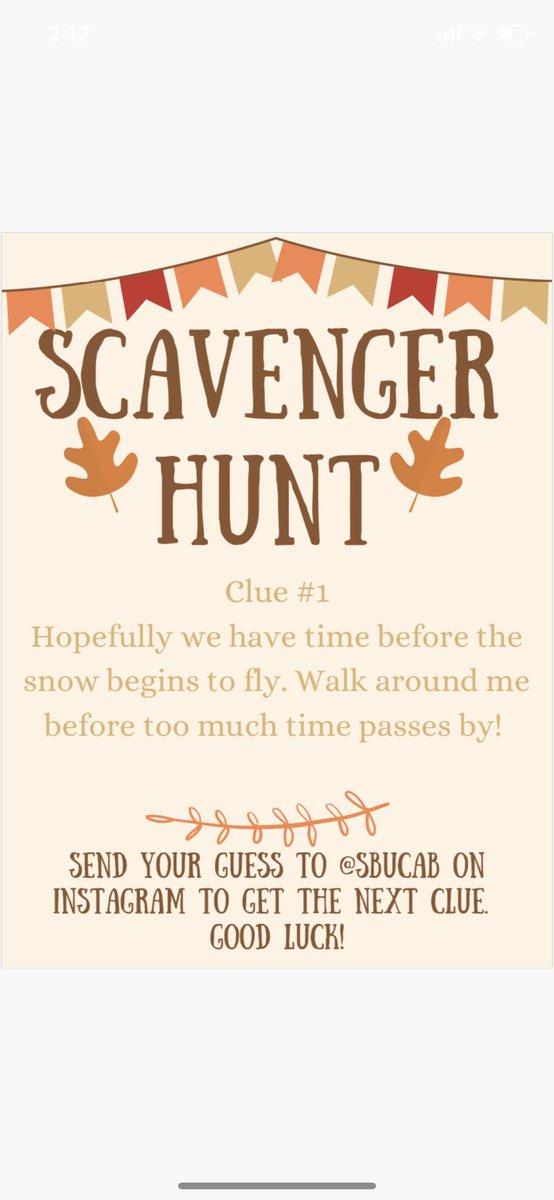 SBUCAB's tweet photo. This game can be played in the comfort of your own room. To maintain social distancing, visiting the physical location is not necessary. GOOD LUCK! https://t.co/jOURWSpkwv