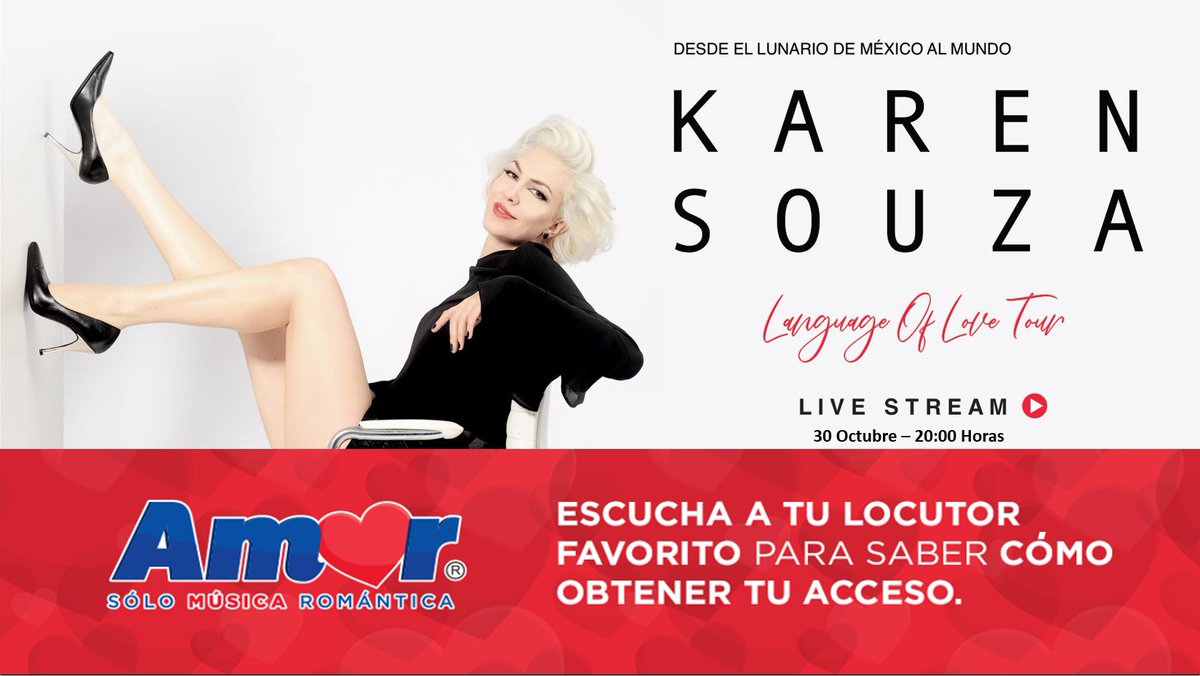 🙌 ¡No te lo pierdas! El próximo sábado 31 de octubre @ksouzaofficial estará EN VIVO desde el Lunario del @AuditorioMx para presentar “Language of Love”. ❤
*Participa con nuestros locutores en #GDL y #MTY para ganar tu acceso virtual @eticket. https://t.co/v35KJpZZz7