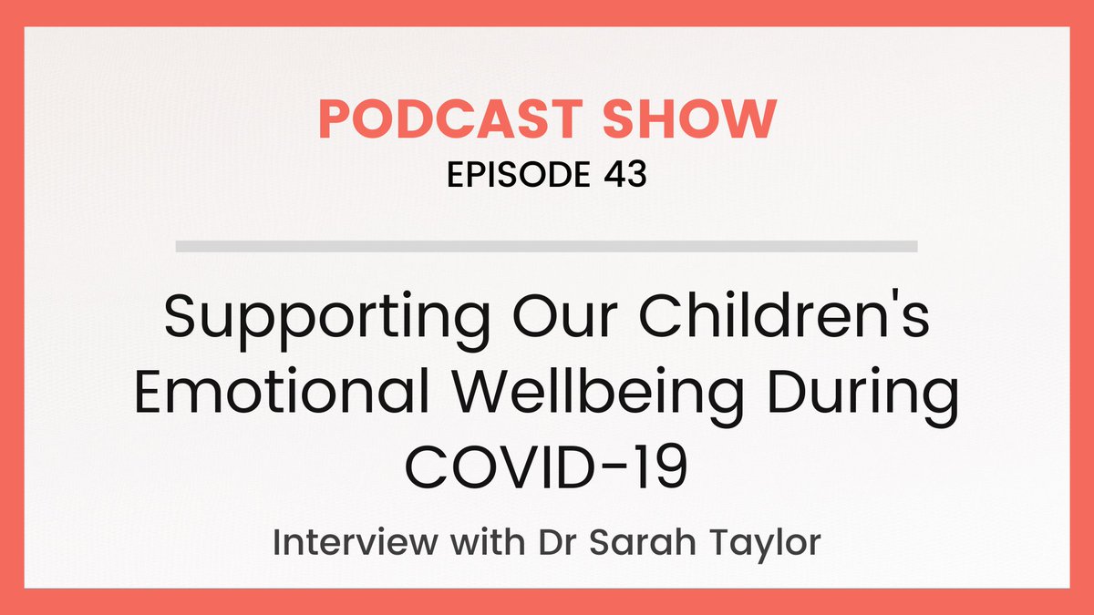 If you're worried about your child's #emotionalwellbeing during COVID then this #podcast is for you. I interview #childpsychologist Dr Sarah Taylor from <a href="/CalmBrainTweets/">CalmBrain</a> Her insights are fascinating &amp; it's a must listen for any #Parents You can listen here bit.ly/3nZCrr9
