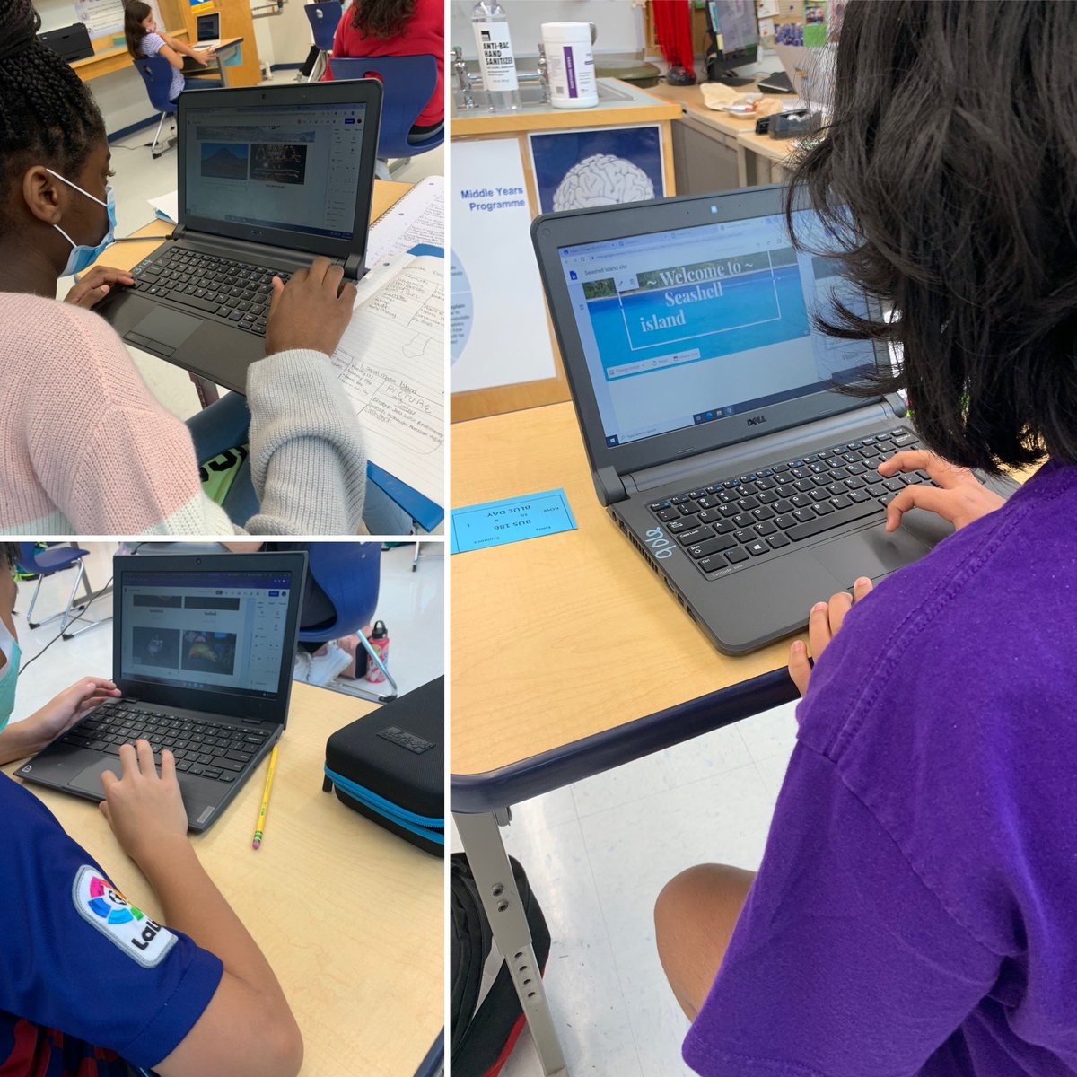 MYPDesignRIS's tweet image. Grade 6 Design students working on their Fantasy Island tourism websites. Can’t wait to see the final products! #ibinaction #mypdesign #criterionc #creatingthesolution #interdisciplinary #rogersint