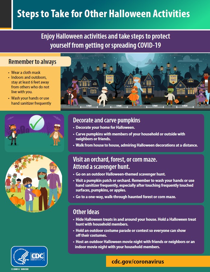HightstownP's tweet photo. Check out these tips from the CDC for making Halloween activities and Trick-or-Treating safer. https://t.co/qITXHult3z