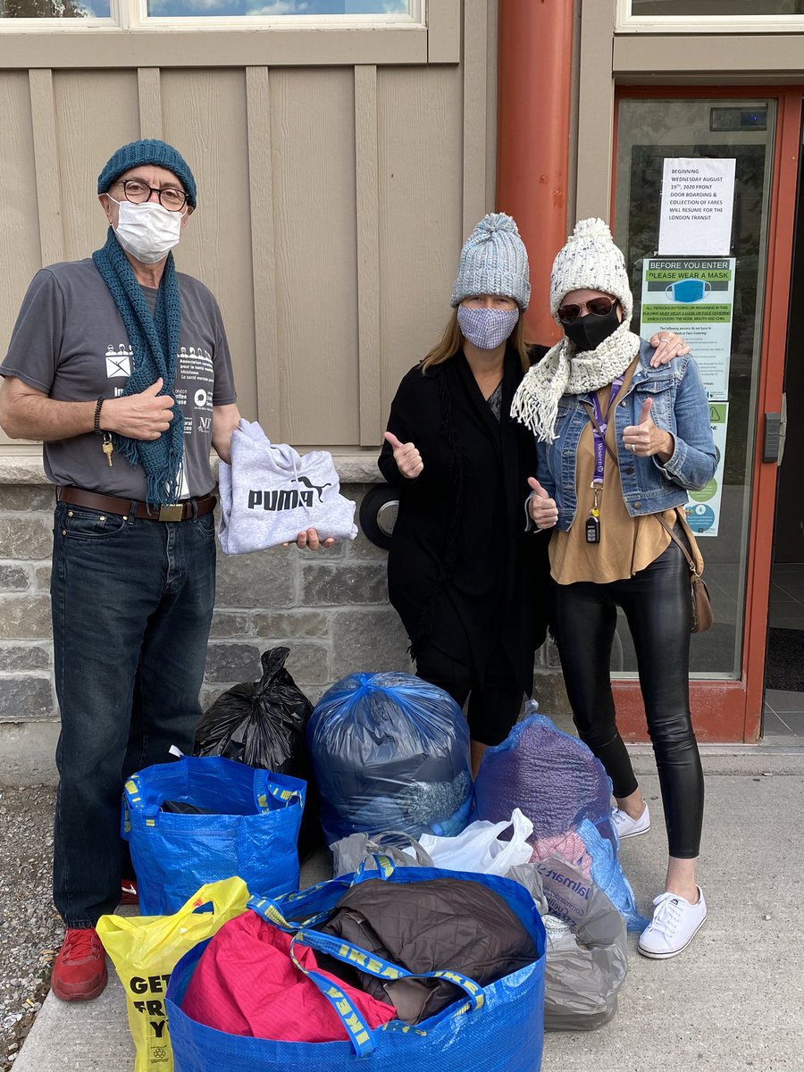 Thx to @coraliew & Kendra & all your generous friends & customers of @LRedRoaster & Luv Scarlet for the gift of warmth. Jackets, hoodies, hats, scarves...amazing! #WomenHelpingWomen #ldnont #grateful #Sisterhood @CMHAMiddlesex