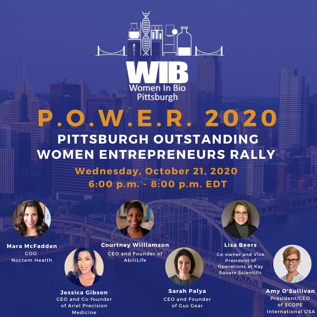 WIBPittsburgh's tweet photo. Register to POWER 2020 and hear from 6 amazing entrepreneur women and enjoy a speed networking session with major actors of the Life science scene of Pittsburgh! https://t.co/UVFPzHHbpT 
Free for Members / $5 for non-members.

#WIB #WIBPgh #WIBPghPOWER https://t.co/xd5GQbS4Oz