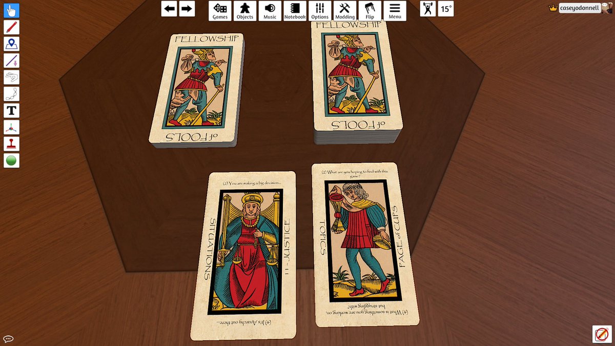 FoFGame's tweet photo. Fellowship of Fools is hoping to make its way to a Tabletop Simulator relatively soon. We are learning the tools and seeing what trouble we can get into... 😎 https://t.co/9vYA8r25bV