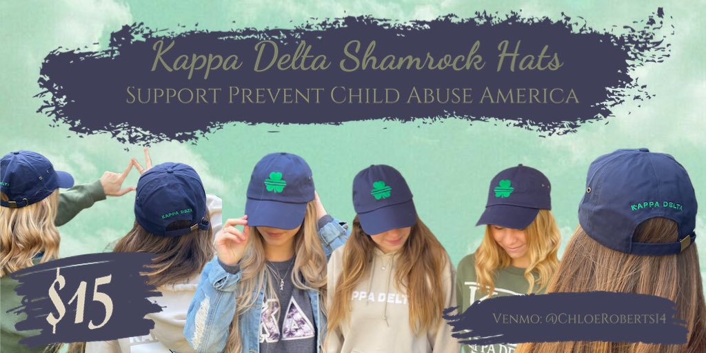 Kappa Delta is selling shamrock hats! Proceeds go to support the local Prevent Child Abuse center in Toledo, so you’ll be supporting an amazing cause! DM or Venmo to buy one ☘️🤍