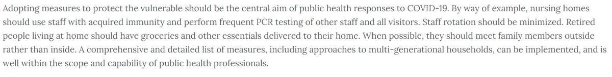 Instead, they talk vaguely about reducing nursing home visits and delivering groceries to retirees, as if those are the only people at risk, and those are the only measures that would be needed.