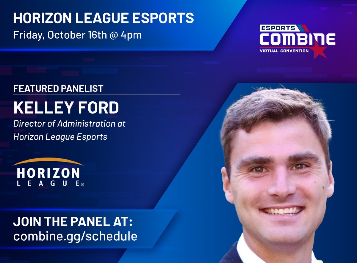 CombineEsports's tweet photo. Today at 4 PM EST, we're speaking with Kelley Ford to discuss Horizon League #esports. Don't miss out! #EsportsCombine https://t.co/CfpPU1ojmK https://t.co/SoFKfm3fu8