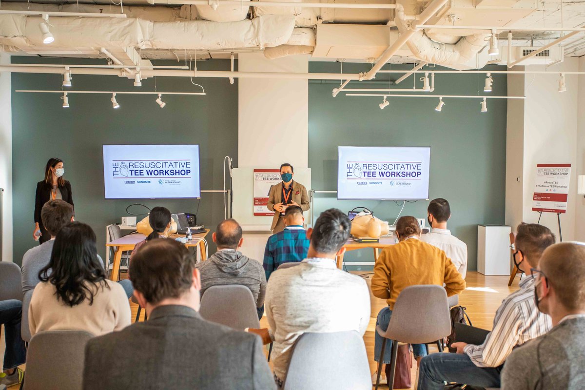 ResusTEEproject's tweet image. #TheResusTEEWorkshop Chicago is underway! 

Another group of EM and intensive care physicians are learning the fundamentals of #ResusTEE 

HT to our partners @SonoSite @SmarterScanning