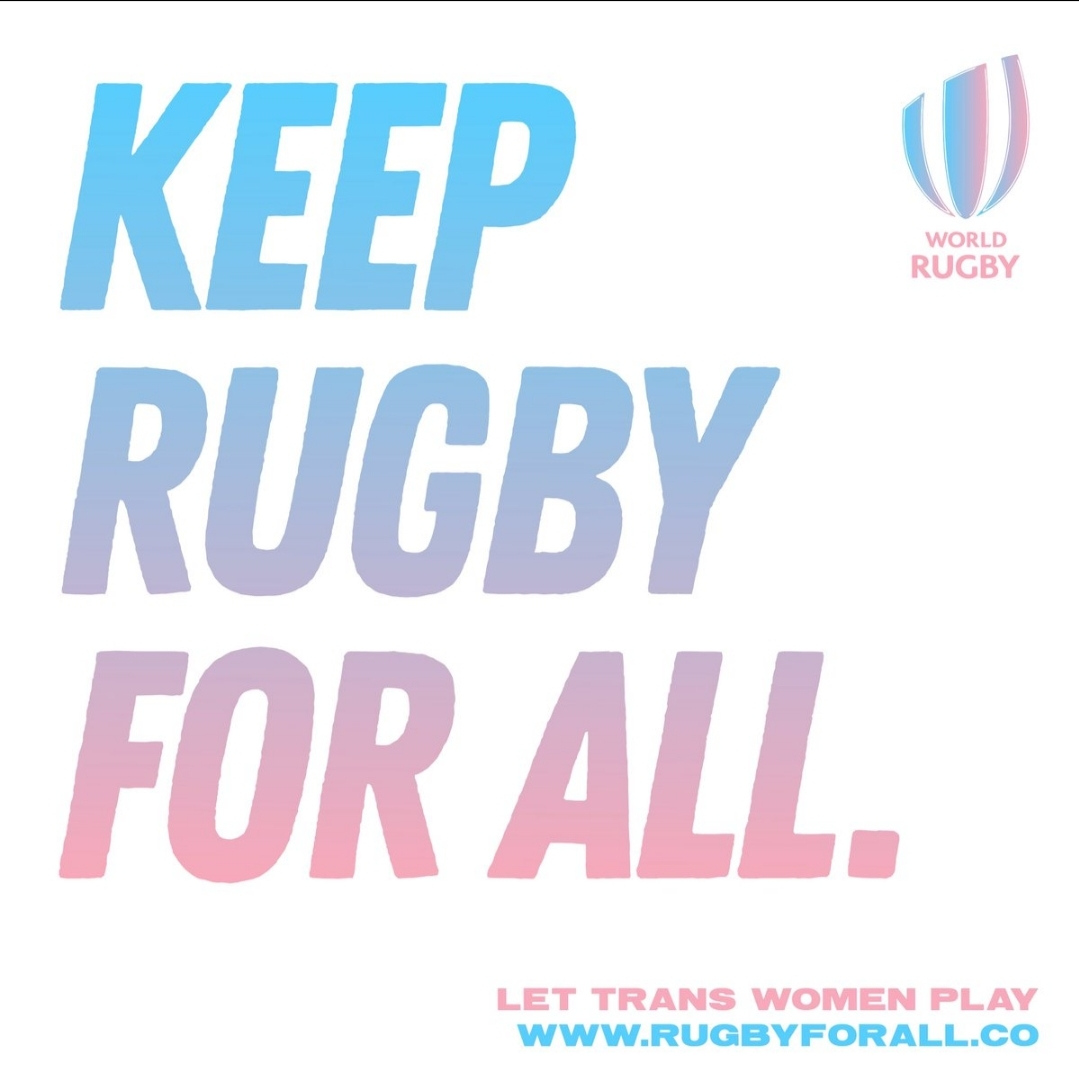 WFTDA's tweet photo. The WFTDA supports @rugbyforall's fight to create a safe, welcoming space for trans women in rugby. @worldrugby's ban on trans women athletes is unethical and unequitable, and we support their journey to #TackleTransphobia.⁠
#RugbyForAll⁠ https://t.co/6jPAZnfcE6