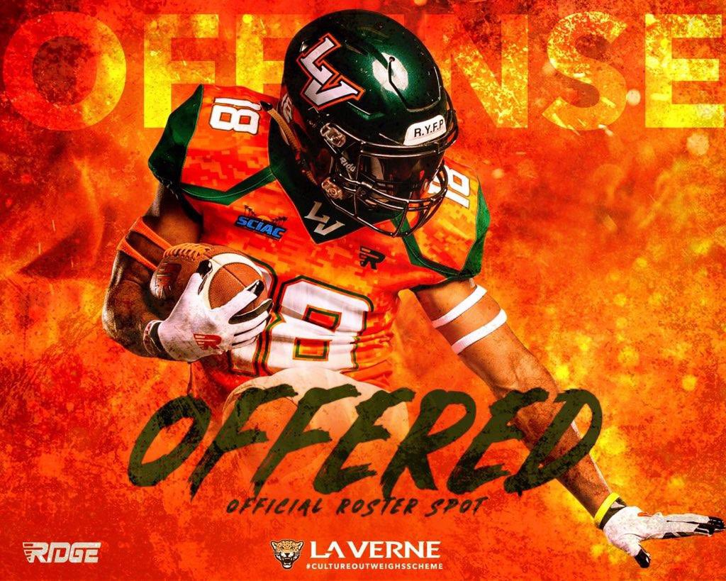 With a great conversation with the coaching staff I’m very blessed and grateful to receive an offer from the University of La Verne! Go leopards!🟠🟢⚪️ @CoachKrich @miguelr_ulv @coach_carillo