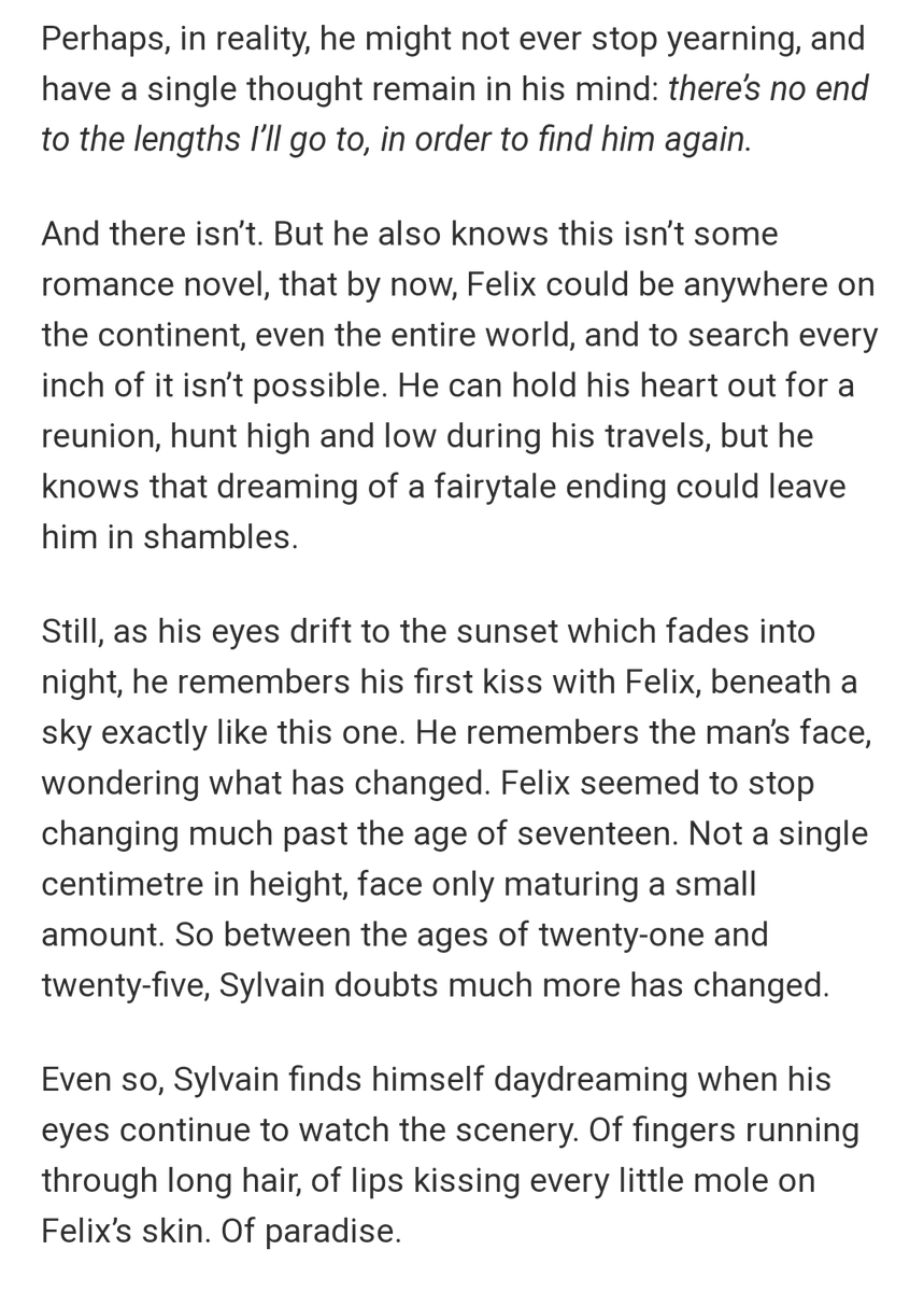 nikobynight's tweet photo. 9k || Rated E for final scene || #Sylvix

Here is a commission for @HimbeereOh! Thank you again for commissioning me. Felix, in a state of grief, vanishes, and the two are reunited when Sylvain goes on a road trip. 
https://t.co/GhHmLPJkZI https://t.co/U2E0dVebKO