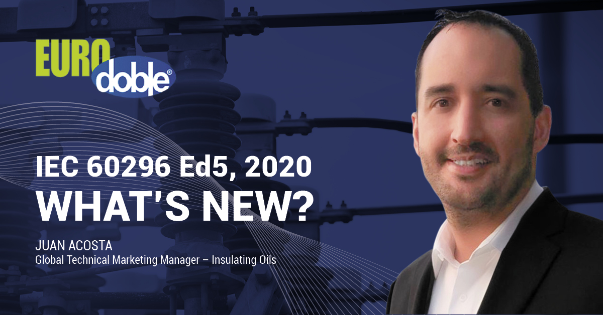 ErgonOils's tweet photo. Ergon's Juan Acosta to present βNEW IEC60296:ED5 β WHATβS CHANGED?β at 2020 EuroDoble at 9:15 GMT, Oct. 20. He'll discuss the history of IEC 60296 and then explain significant changes in the 2020 release. EuroDoble agenda: https://t.co/mqyLMURRob
#HyVolt #insulatingoil https://t.co/uqzHnqaQxm