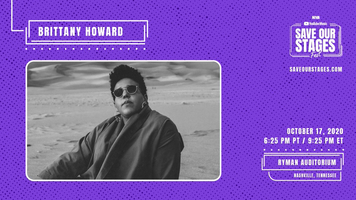 Brittany Howard (@blkfootwhtfoot) takes the stage at Nashville's @theryman. The music continues now to help #SaveOurStages. Let us know where you're watching #SOSFest from 👇 → https://t.co/icxoIKeDfq https://t.co/SBZlYyvl2S