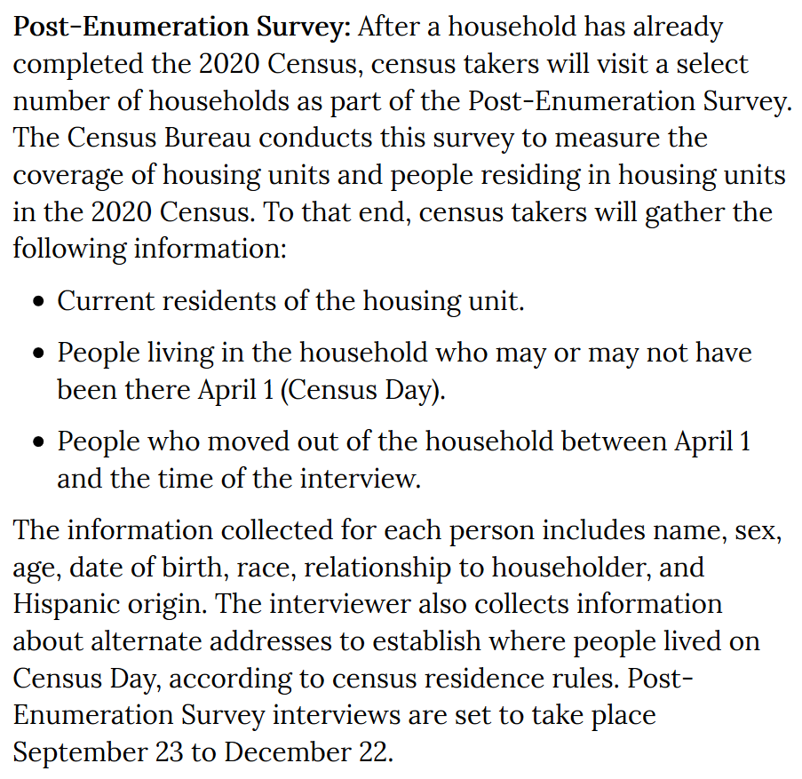hansilowang's tweet photo. NEW: While #2020Census counting has ended, the Census Bureau says it's still hiring door knockers for the Post-Enumeration Survey to figure out undercount rates for historically undercounted groups. In-person interviews are set to continue through Dec. 22.
https://t.co/8CKgjvM9Mk https://t.co/xtCaK56XEq
