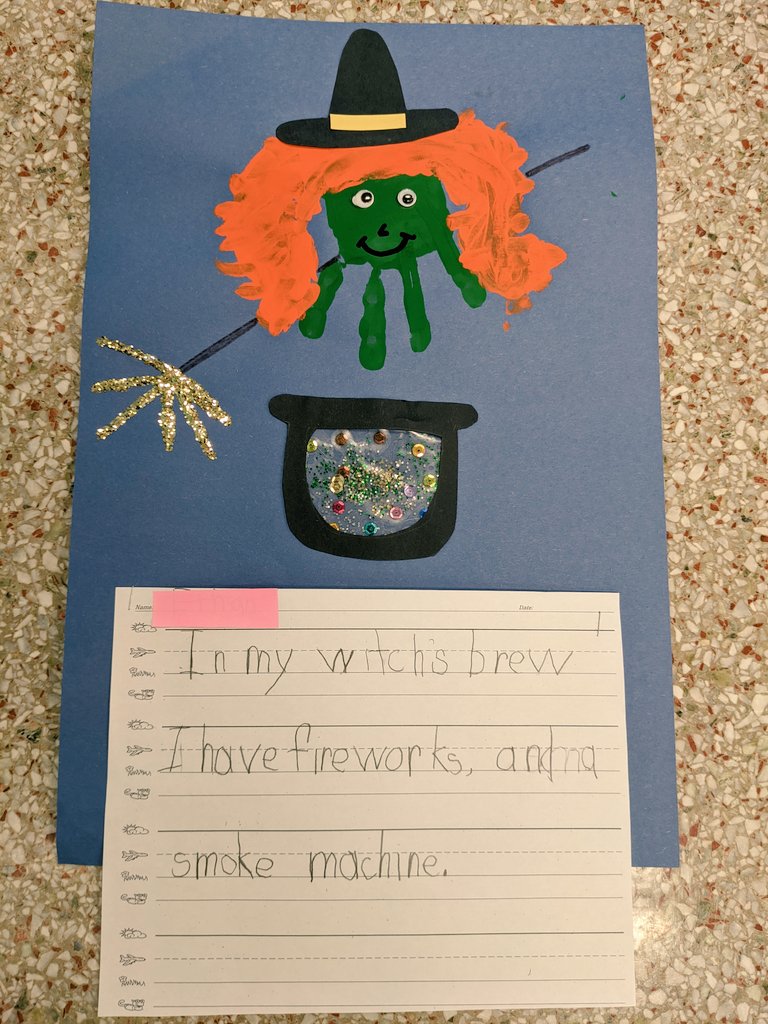 schabbate's tweet photo. Fun Friday's craft and writing! Some witches are hanging out over the weekend to dry! Happy Friday! https://t.co/oo8kNH3yVY