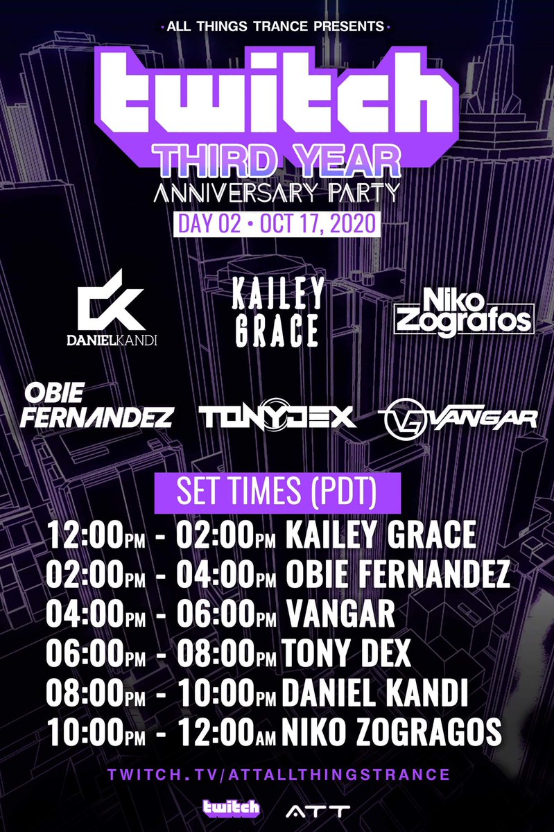 DjEscalation's tweet photo. @allthingstrance 3rd bday w @djTonyDex @DJKaileyGrace @nayjaymusic @vlind_music @AllenWattsMusic @SonyJacob @ErikaKmusic @djlauramay @obie @DjVangar @TheDanielKandi @NikoZografos @DjSuzySolar @cesarlugomusic
#allthingstrance #trance #trancefamily #trancefamilysd #trancefamilysf https://t.co/FQojhyFmyc