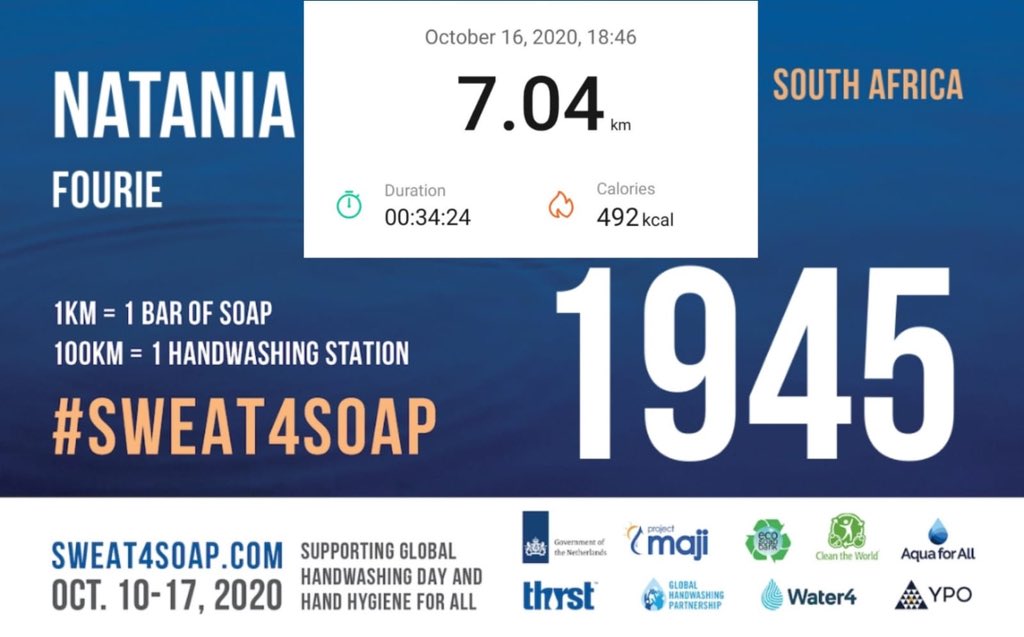 aithne_m's tweet image. What’s happening? #sweat4soap is happening. As we reach the tail end of a week filled with KMs #teamAth is still chasing 400kms. Currently on 350,04kms