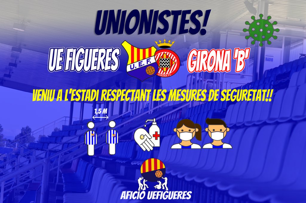 UNIONISTES⚠️🖐🏻
Torna el futbol, torna l’espectacle a Vilatenim! Gaudim-ho tant com la ocasió ho val! Però siguem tots RESPONSABLES! 
 És vital que amb la situació sanitària actuem amb seny i respectant en tot moment les mesures de seguretat per a evitar contagis. 
#AficioUEF💙🤍