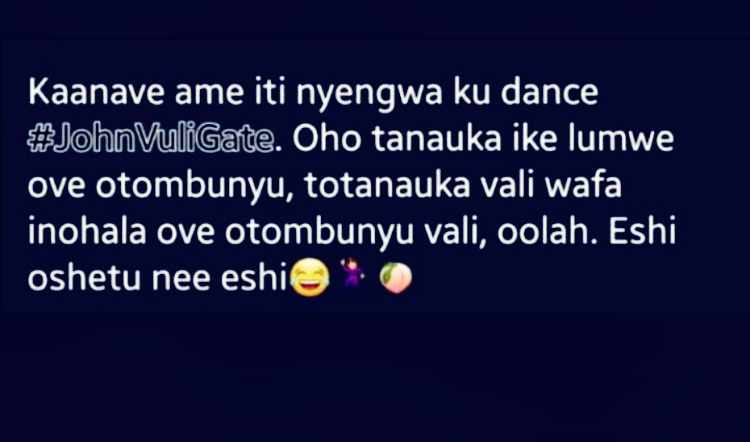 waposshiindi's tweet image. Owu Ena obwila negeni Uta 😂😂🍑.

#johnvuligatechallenge
#JohnVuliGate