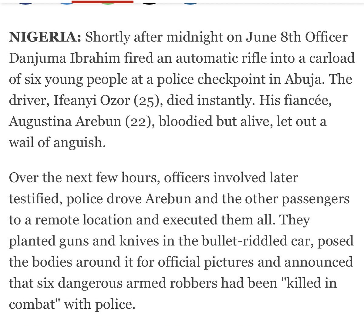 IFEANYI OZOR. 25. One of the 6 that died when an officer shot at a carload of 6 people. He was with his fiancé. IFEANYI died instantly. The remaining 5 were taken to a remote location and executed! 2005SAY HIS NAME  #EndSARS  