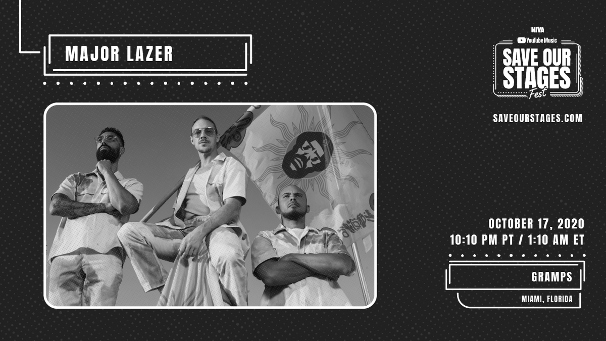 Guess who's coming to #SOSFest?
It's @MAJORLAZER closing out Day 2 with an epic performance from Gramps in Miami. Watch now & #SaveOurStages→ https://t.co/icxoIKeDfq https://t.co/H4AaczVaKP